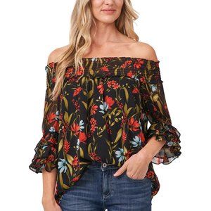 CeCe Off the Shoulder Floral Blouse NWOT